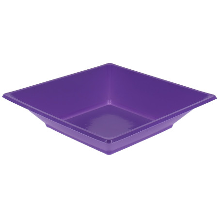 Piatto Plastica Fondo Quadrato Lilla 17cm (5 Pezzi)