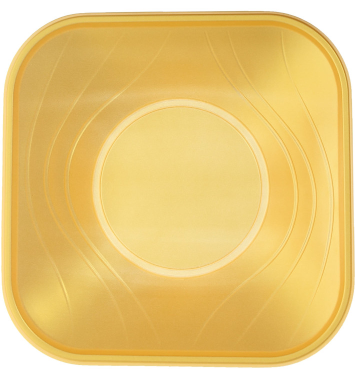 Ciotola Plastica PP "X-Table" Oro 18x18cm (8 Pezzi)