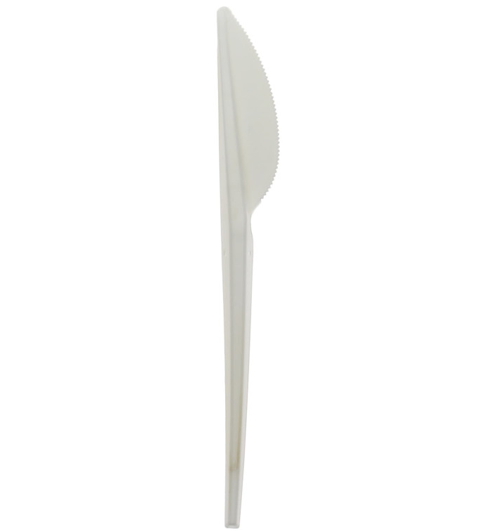 Coltello Biodegradabile CPLA Bianco 175 mm (15 Pezzi)