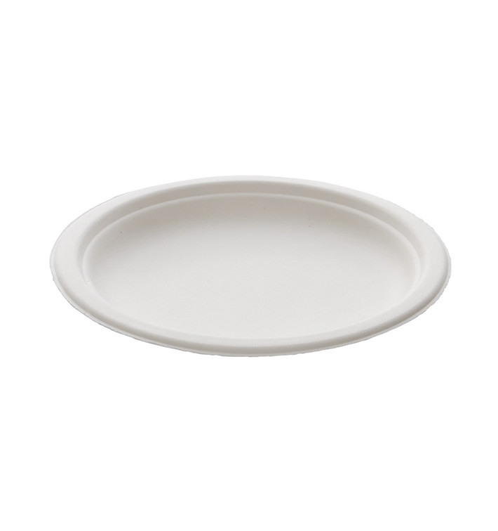 20 Piatti Fondo Compostabili in Carta 25,5cm Bianco