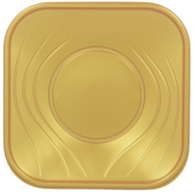 Piatto di Plastica PP "X-Table" Piazza Piano Oro 180mm (120 Pezzi)