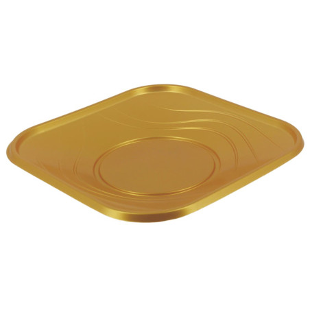 Piatto Riutilizzabile Economico PP "X-Table" Oro 18x18cm (120 Pezzi)