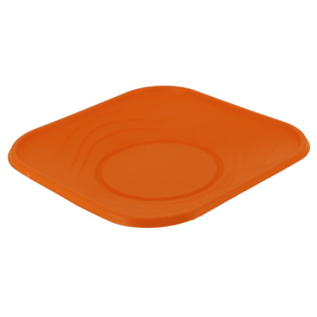 Piatto Riutilizzabile Economico PP "X-Table" Arancione 18x18cm (120 Pezzi)