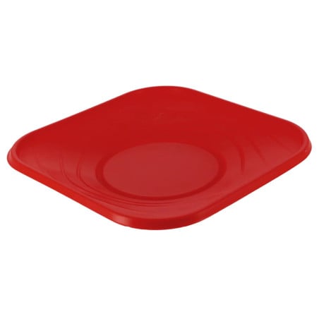 Piatto Riutilizzabile Economico PP "X-Table" Rosso 23x23cm (8 Pezzi)