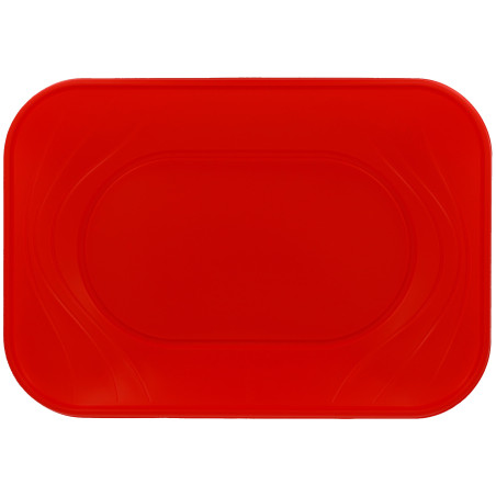 Vassoio di Plastica PP "X-Table" Rosso 33x23cm (2 Pezzi)