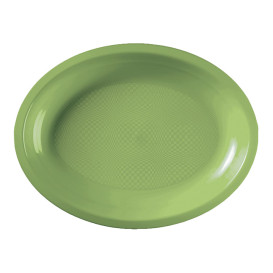 Vassoio Plastica Ovale Verde Acido Round PP 255x190mm (600 Pezzi)