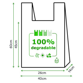 Sacchetto di Plastica Canottiera 100% Degradabile 40x60cm (200 Pezzi)