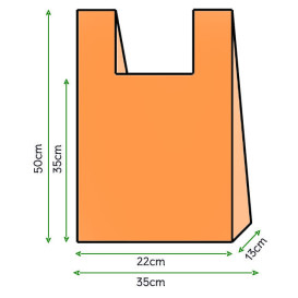 Sacchetto di Plastica Canottiera 35x50cm Arancione (200 Pezzi)