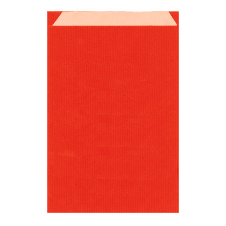 Sacchetto di Carta Kraft Rosso 19+8x35cm (125 Pezzi)