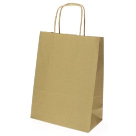 Buste Shopper in Carta Hawanna  100g 18+8x24 cm (50 Pezzi)