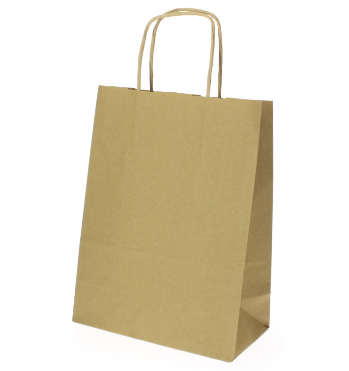 Buste Shopper in Carta Hawanna  100g 18+8x24 cm (50 Pezzi)