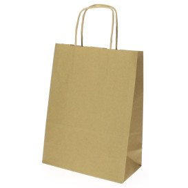 Buste Shopper in Carta Hawanna  100g 18+8x24 cm (400 Pezzi)