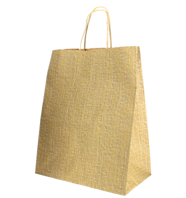 Buste Shopper Carta Kraft Naturale 80g/m² 26+14x32cm (50 Pezzi)