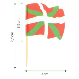 Spiedi in Legno Bandiera "Euskadi" 65mm (14.400 Pezzi)