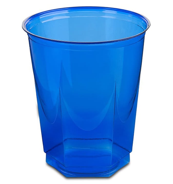 Bicchiere Plastica Esagonale PS Glas Blu 250ml (10 Uds)