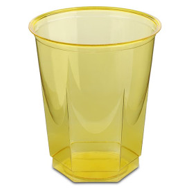 Bicchiere Plastica Esagonale PS Glas Giallo 250ml (10 Uds)