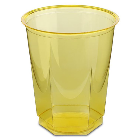 Bicchiere Plastica Esagonale PS Glas Giallo 250ml (10 Uds)