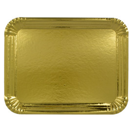 Vassoio di Cartone Rettangolare Oro 16x22 cm (1100 Pezzi)