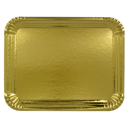 Vassoio di Cartone Rettangolare Oro 14x21 cm (1400 Pezzi)