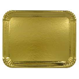 Vassoio di Cartone Rettangolare Oro 31x38 cm (50 Pezzi)
