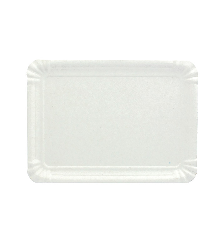 Vassoio di Cartone Rettangolare Bianco 16x22 cm (100 Pezzi)