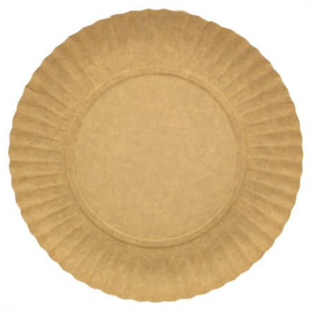 Piatto di Carta Tondo Kraft 18cm 255g/m2 (800 Pezzi)