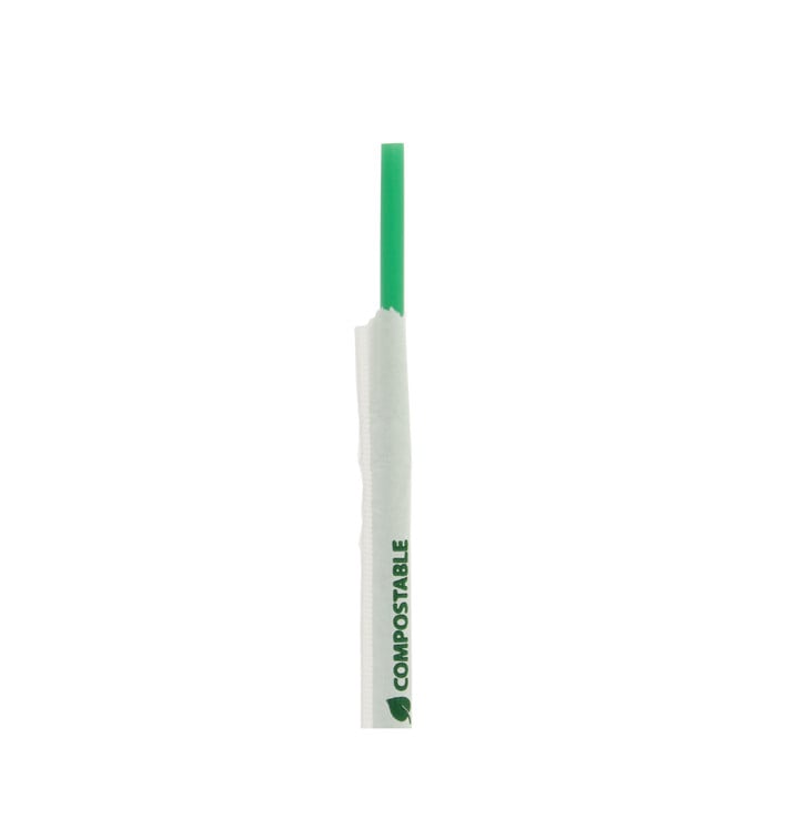 Cannuccia Flessible Insaccato PLA Verde Ø6mm 24cm (4800 Pezzi)