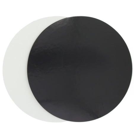 Disco di Carta Nero e Bianco 26cm (10 Pezzi)