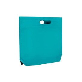 Sacchetto TNT Manico Fustellato Acquamarine 34+8x26cm (200 Pezzi)