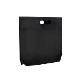 Sacchetto TNT Manico Fustellato Nero 34+8x26cm (25 Pezzi)