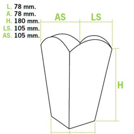 Scatola Pop Corn Mediano Kraft 90g 7,8x10,5x18cm (25 Pezzi)