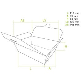 Contenitore di Cibo Kraft Piccolo 11,8x9x6,3cm (25 Pezzi)