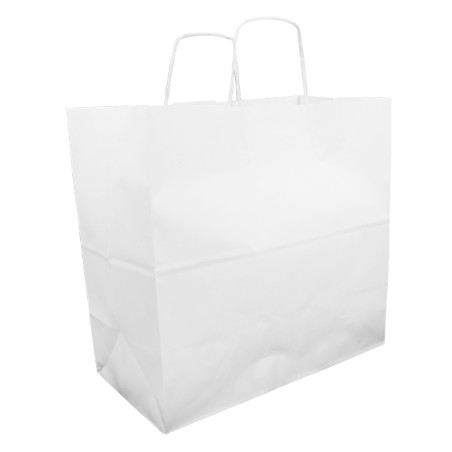 Buste Shopper in Carta Bianca 100g/m² 35+18x34cm (25 Pezzi)