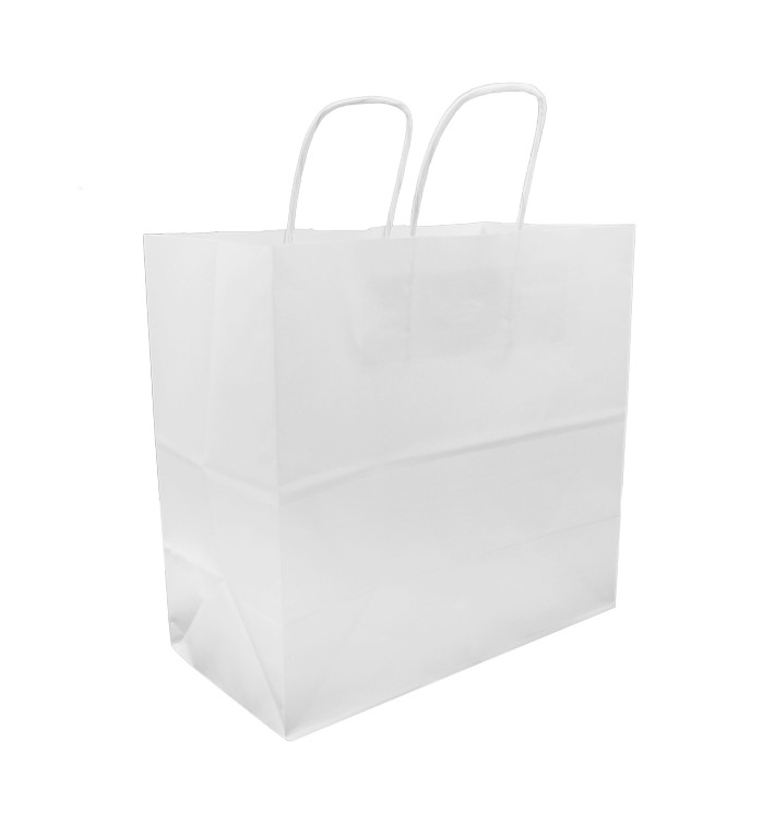 Buste Shopper in Carta Bianca 100g 27+14x26cm (25 Pezzi)