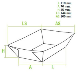 Vaschetta 300ml Kraft-Kraft 11x7x3,5cm (25 Pezzi)