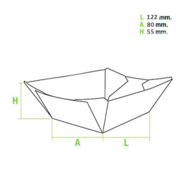 Vaschetta 525ml Kraft-Kraft 12,2x8x5,5cm (25 Pezzi)