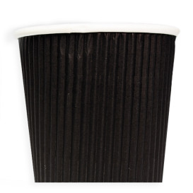 Bicchiere Carta 8 Oz/250ml "Parete Doppia" Nero Ø8cm (500 Pezzi)