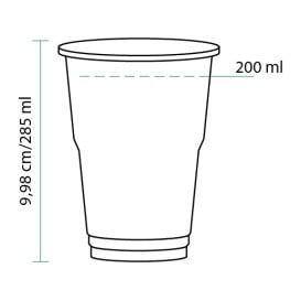 Bicchiere Plastica Glas PET Trasparente 285ml (50 Pezzi)