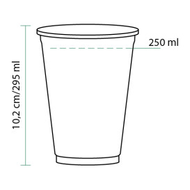 Bicchiere di Plastica Rigida in PET 295 ml Ø8,1cm (50 Pezzi)