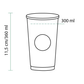 Bicchiere di Carta 12 Oz/360ml "Specialty to go" Ø8,0cm (1100 Pezzi)