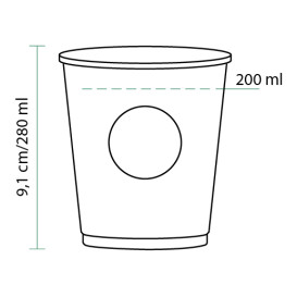 Bicchiere di Carta Eco Cupmatic 9Oz/280ml Ø8,0cm (1000 Pezzi)