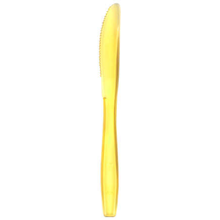 Coltello di Plastica PS Premium Giallo 190mm (50 Pezzi)