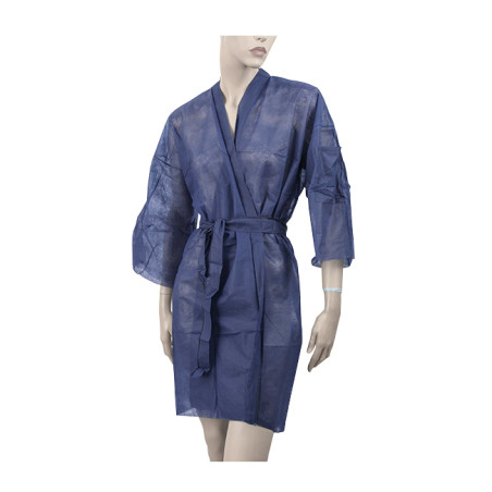 Kimono in TNT PP con Cintura e Tasca Blu XL (100 Pezzi)