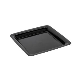 Piatto Plastica Rigida Quadrato Nero 18x18cm (200 Pezzi)