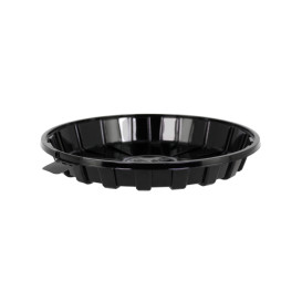 Contenitore di Plastica per Torta APET Nero Ø16cm (210 Pezzi)