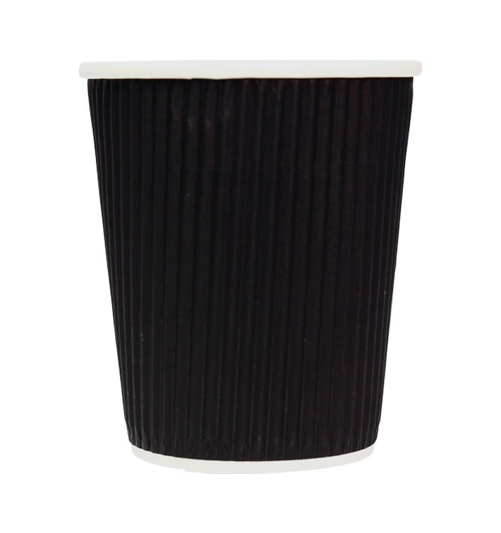 Bicchiere Carta 8 Oz/250ml "Parete Doppia" Nero Ø8cm (500 Pezzi)