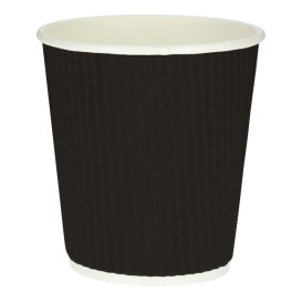 Bicchiere Carta 8 Oz/250ml "Parete Doppia" Nero Ø8cm (500 Pezzi)