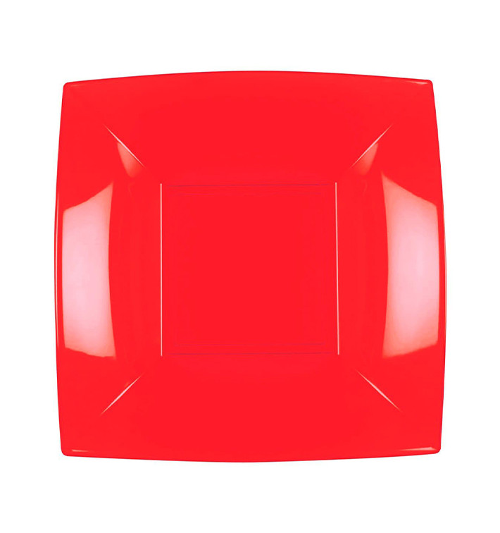 Piatto Plastica Fondo Rosso Nice PP 180mm (300 Pezzi)