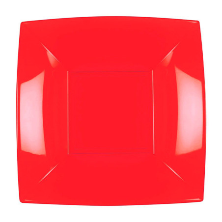 Piatto Duro Riutilizzabile Rosso "Nice" PP 18cm (300 Pezzi)