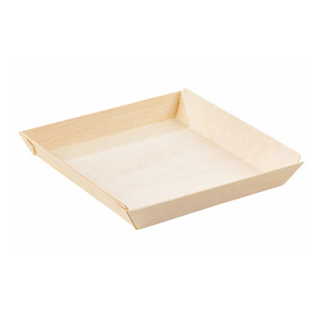 Piatto di Legno Quadrado 13x13x2cm 500ml (100 Pezzi)